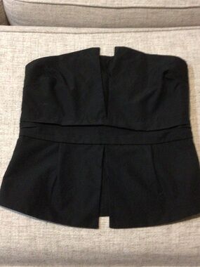 SHEIN Black Strapless Peplum Bustier Top